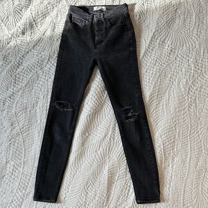 Women's Black Free People Distressed Skinny Jeans